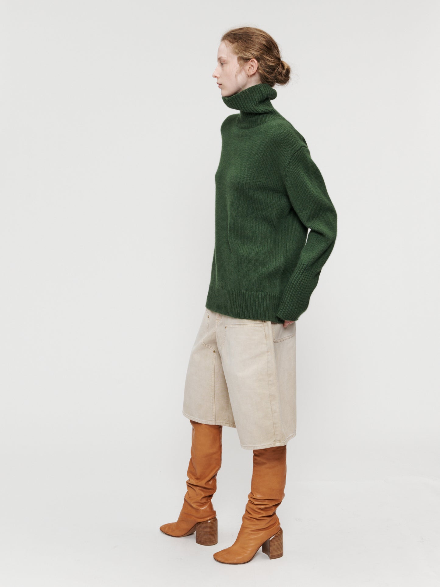 High Neck Long Sleeve Forest Green