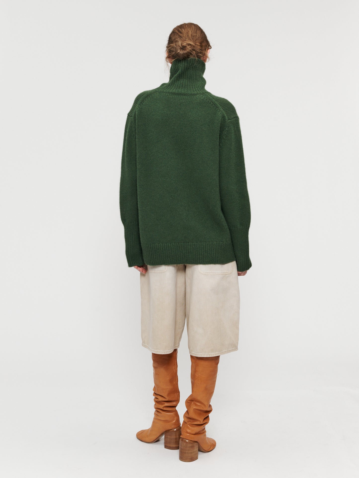 High Neck Long Sleeve Forest Green