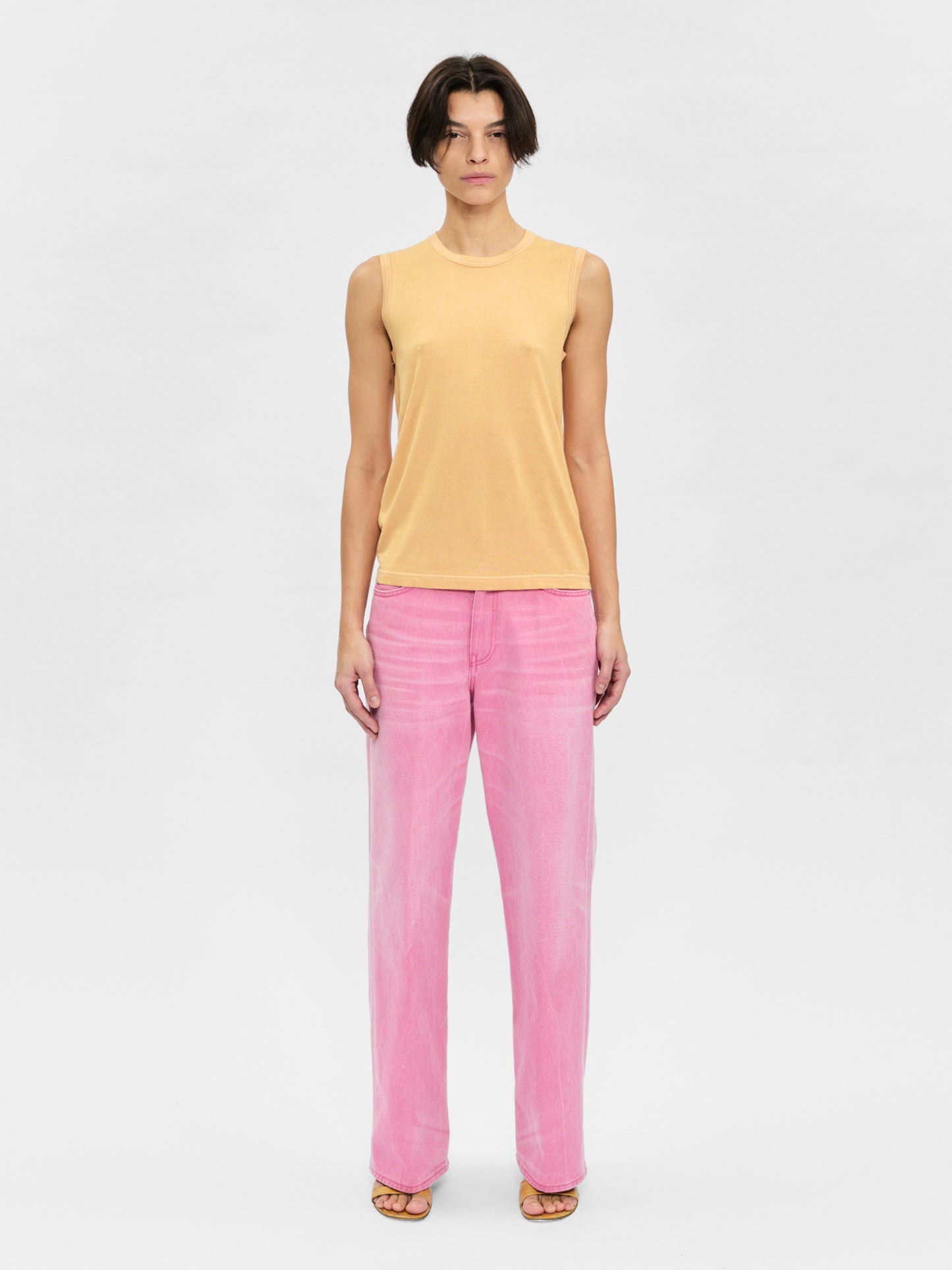 Contrast Stitch Shell Creamsicle