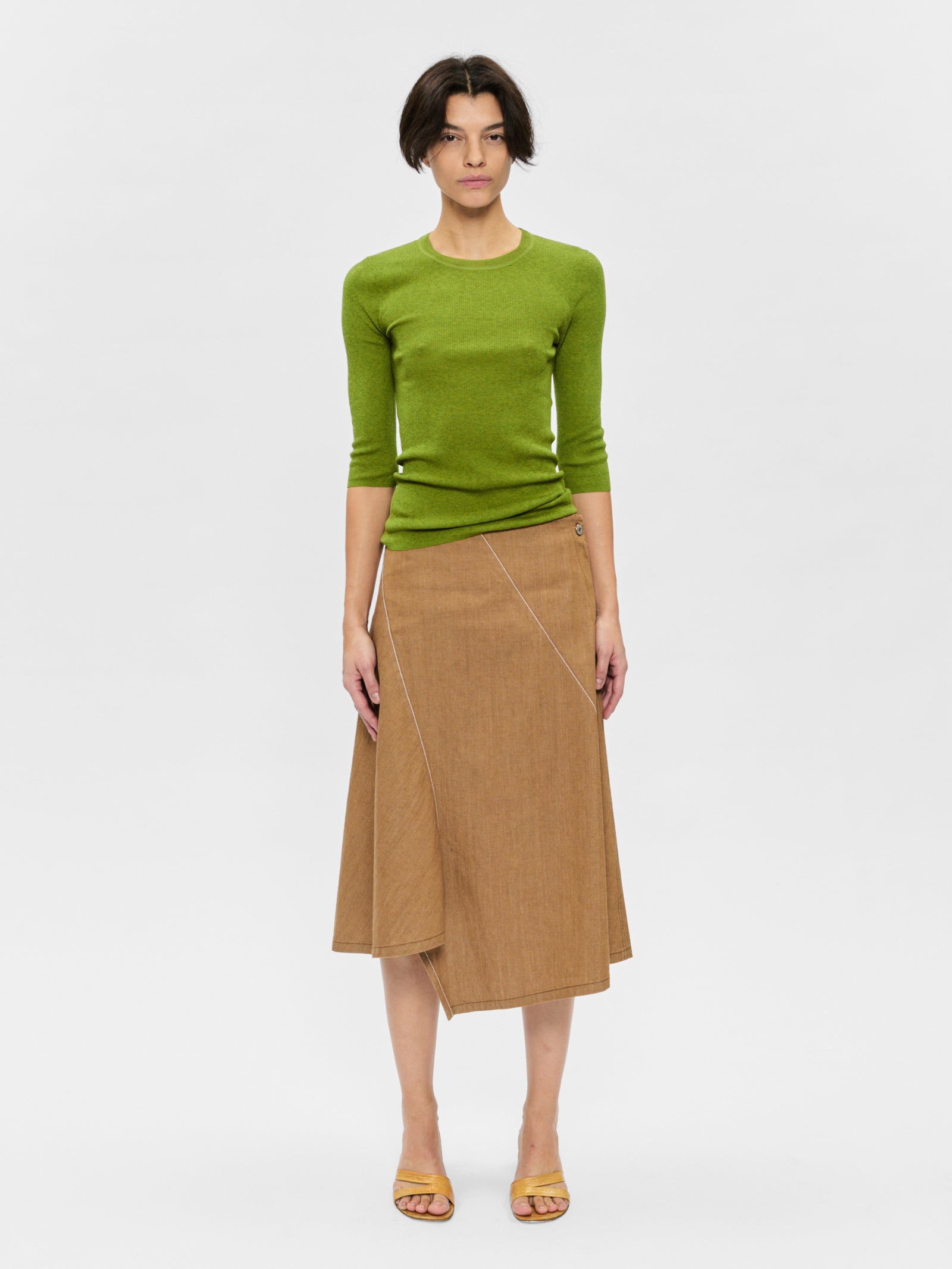 Diagonal Denim Skirt Tawny – 6397