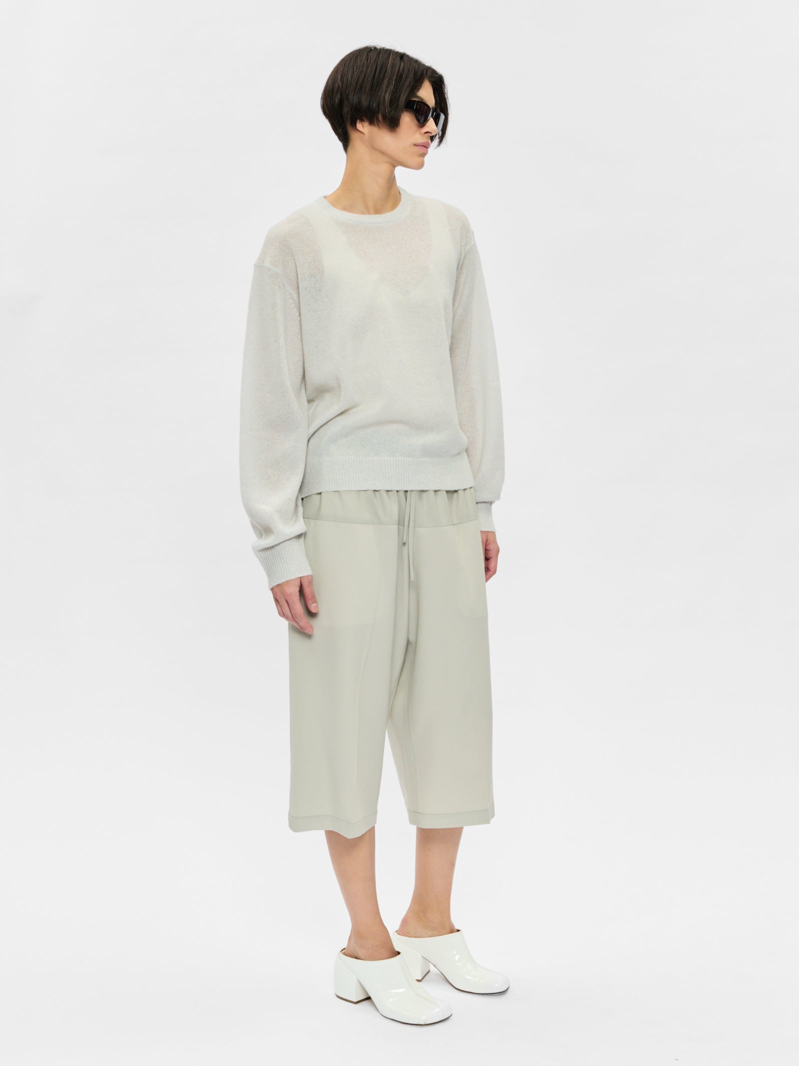 Sheer Crew Neck Stone