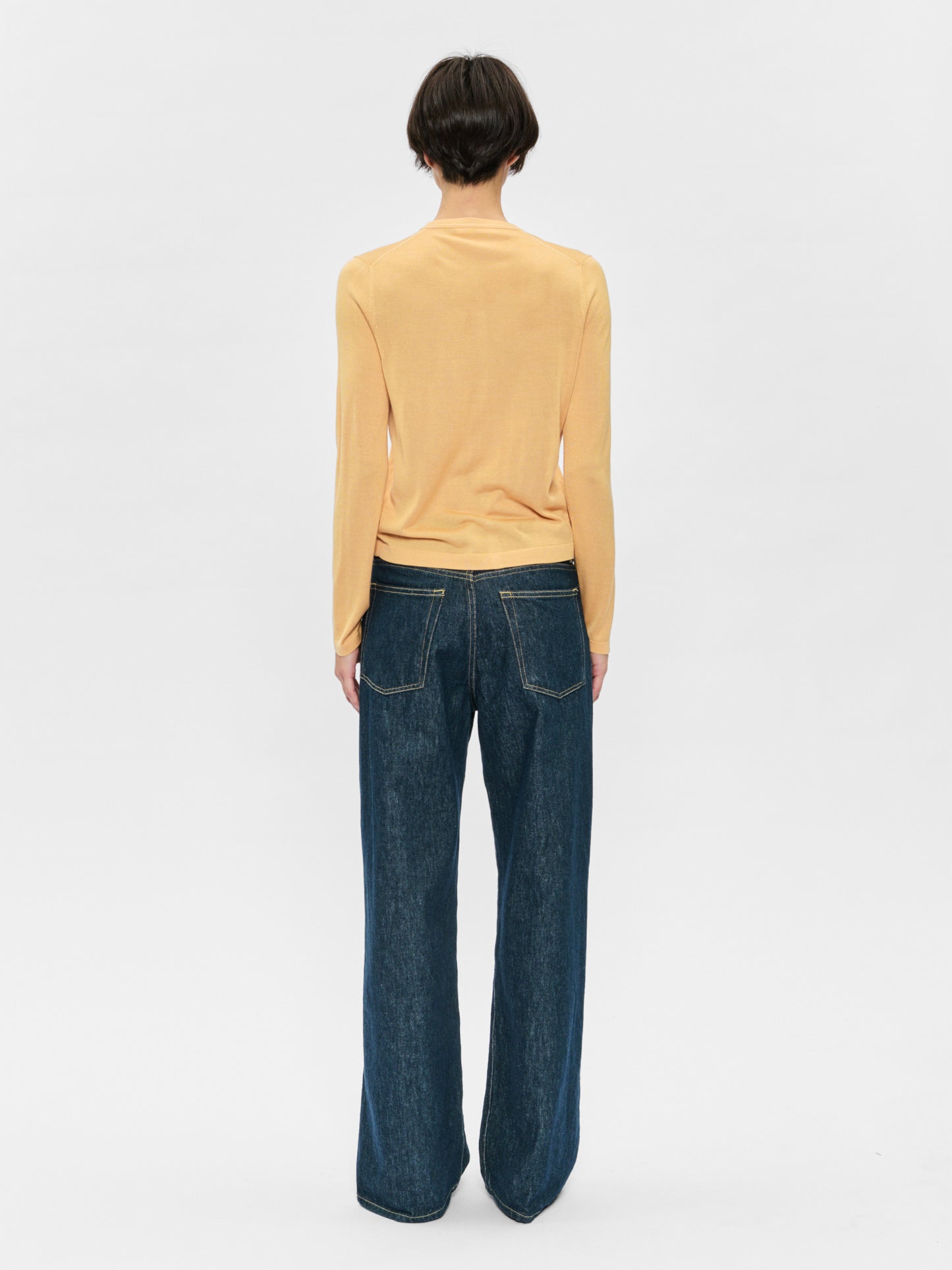 Contrast Stitch Cardigan Creamsicle