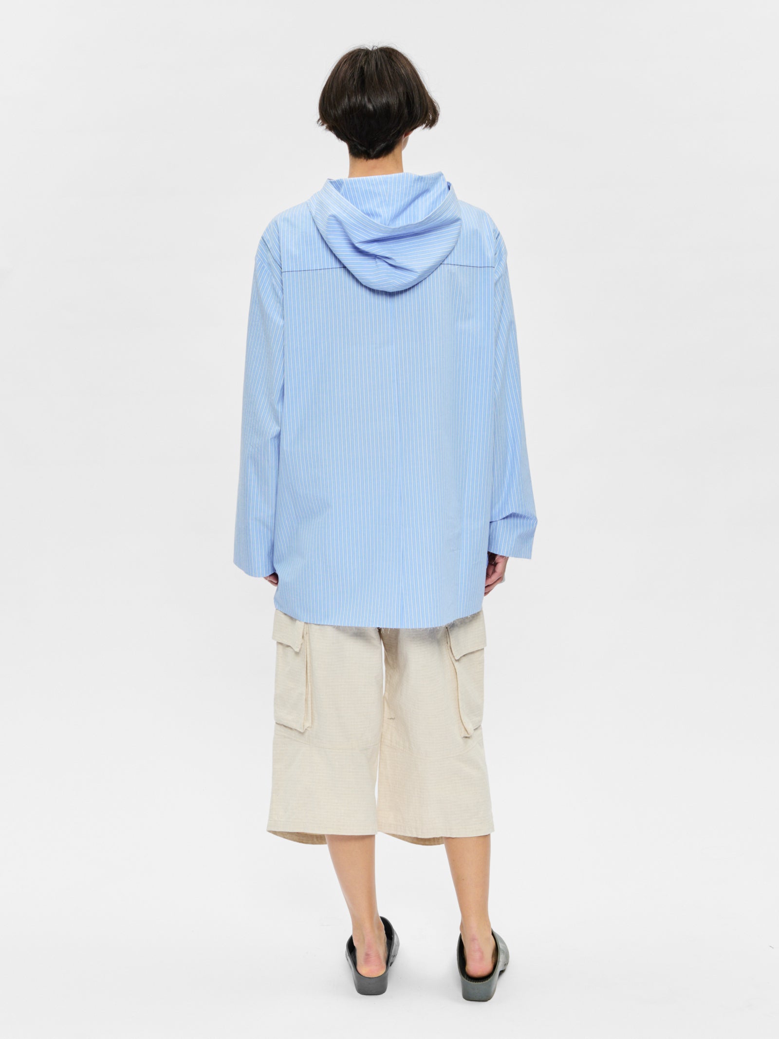 Hooded Shirt Blue Stripe – 6397