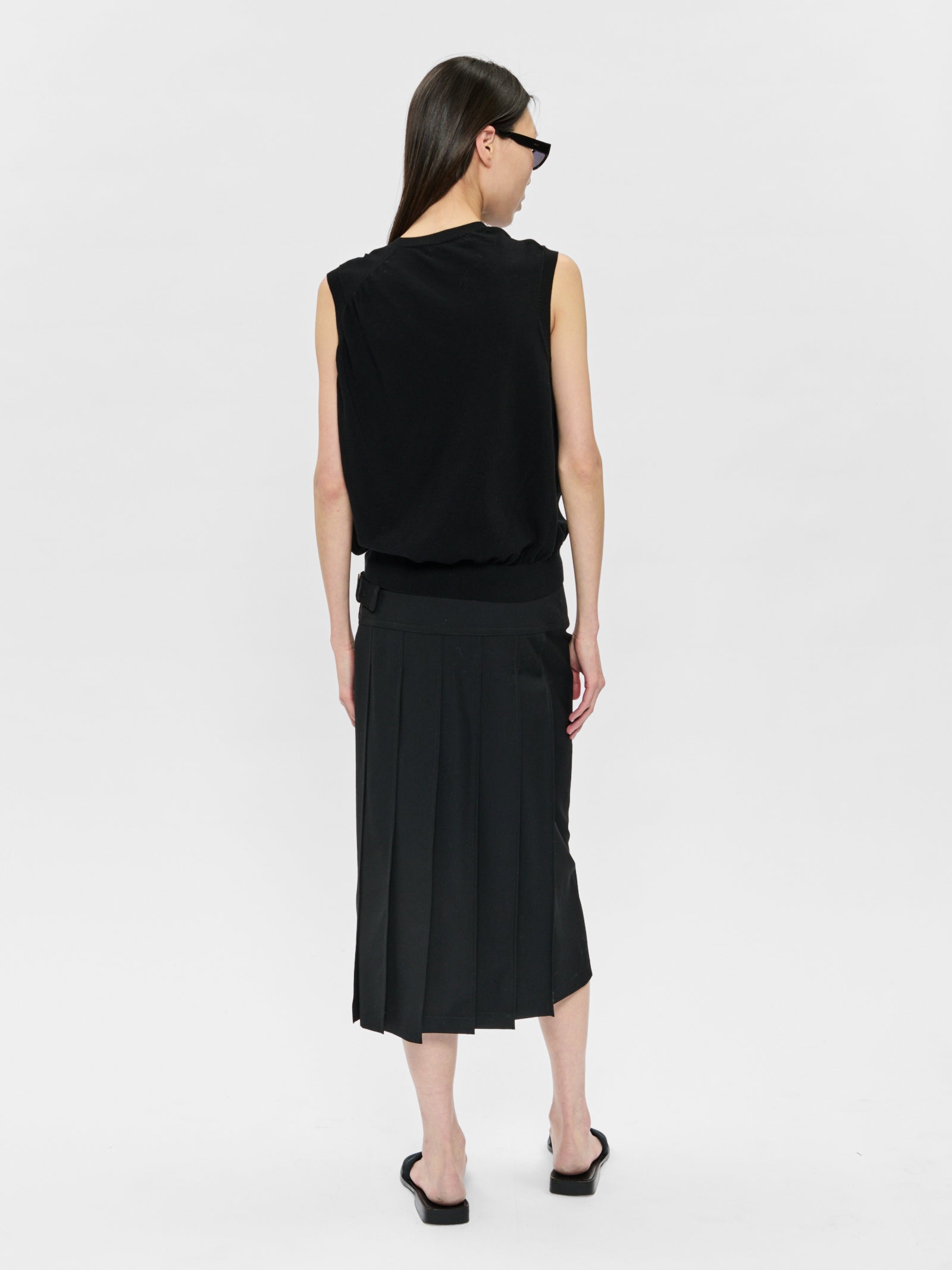 Pleated Wrap Skirt Jet – 6397