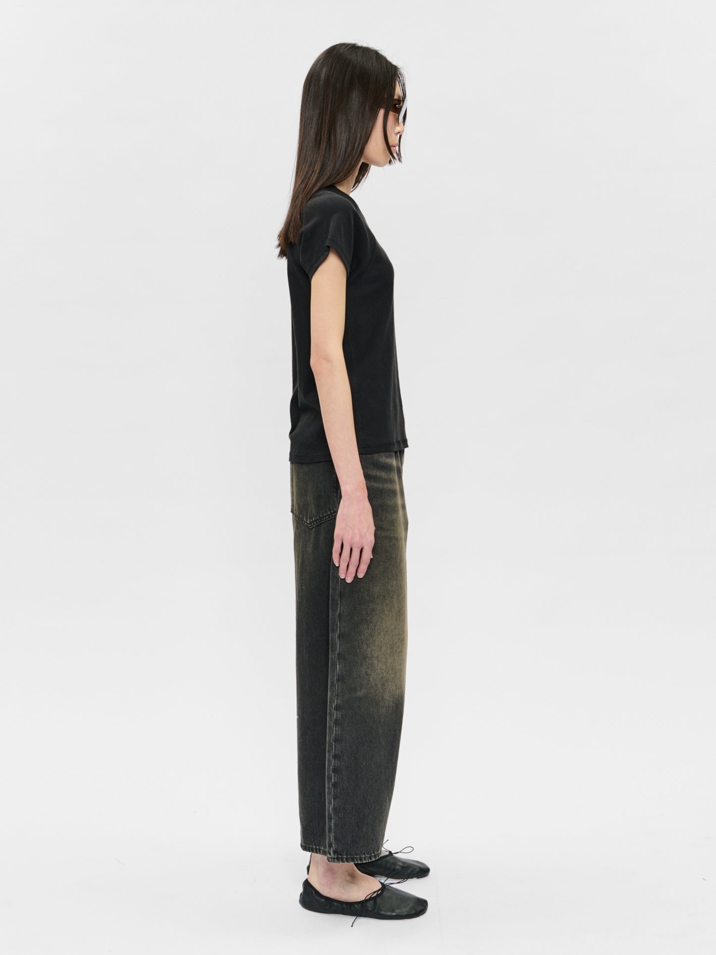 Cropped Roomy Jean Mineral Black