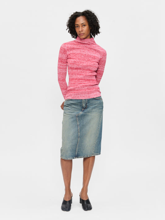 Long Sleeve Mock Neck Tomato
