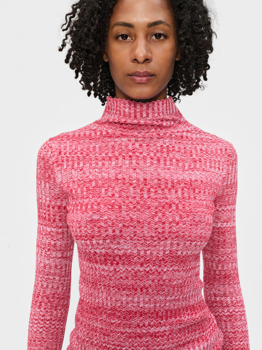 Long Sleeve Mock Neck Tomato