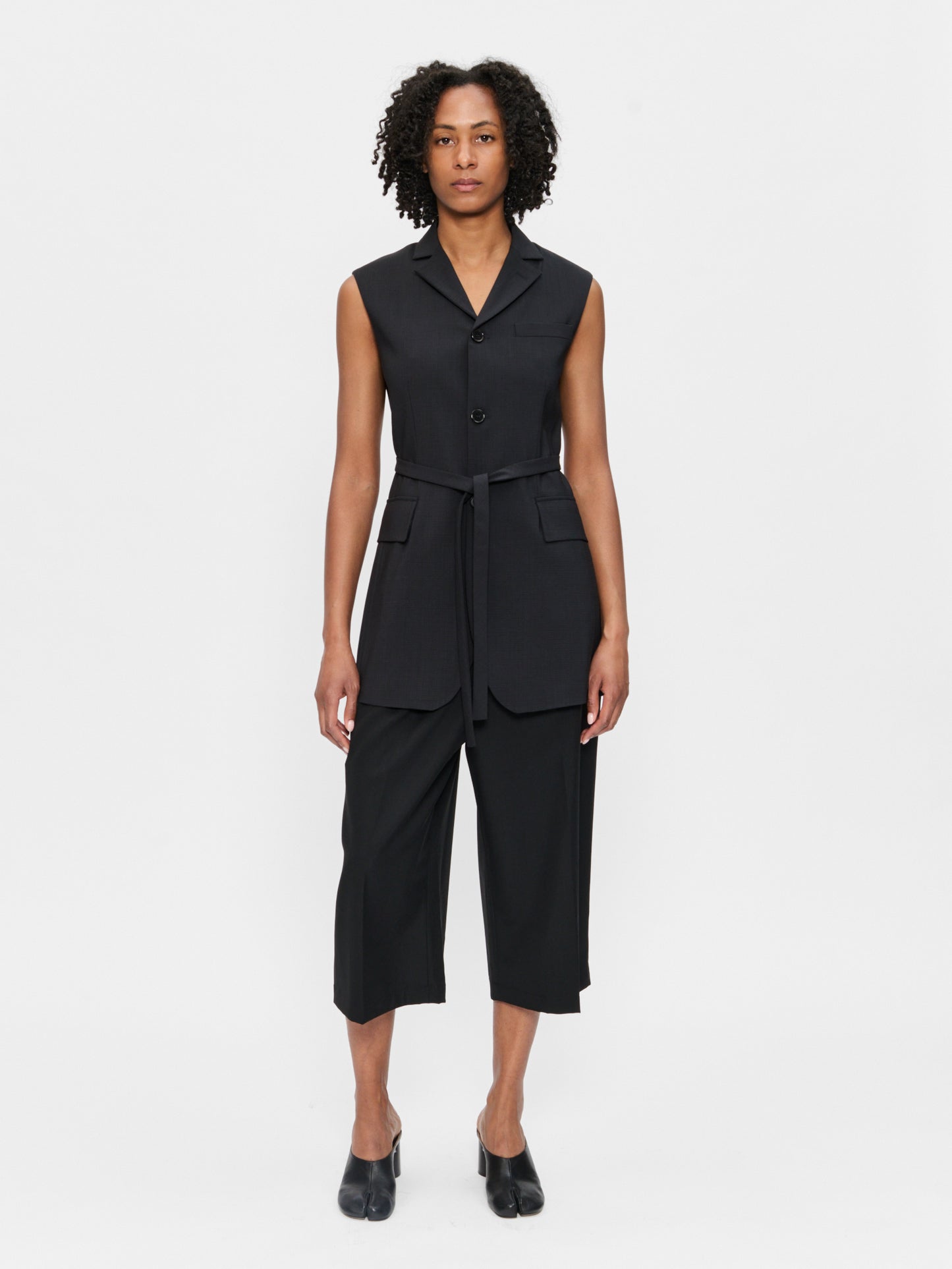 Sleeveless Blazer Charcoal