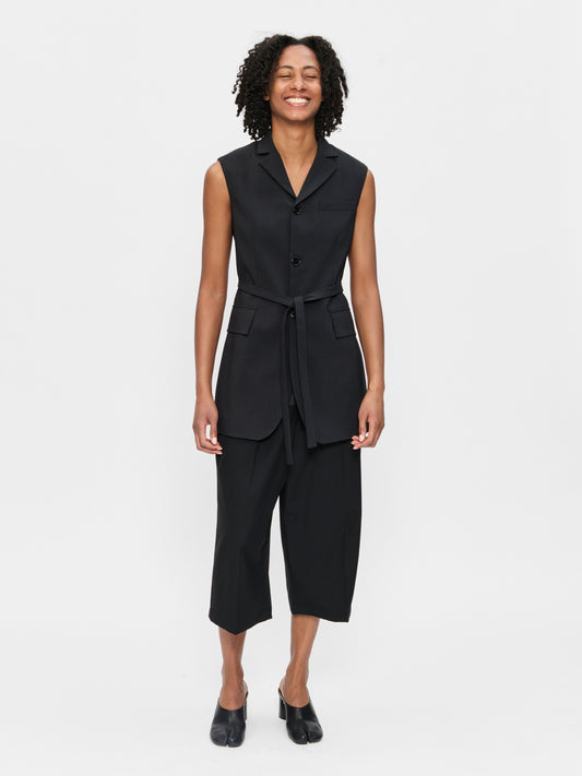 Sleeveless Blazer Charcoal