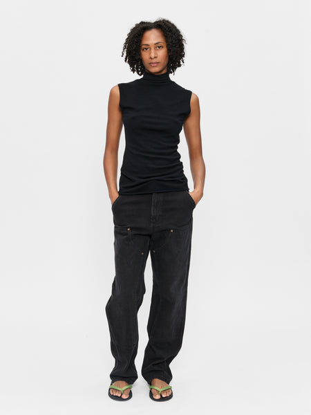 andwang Kirakira jewel pants black Mサイズ Double-Knee Jean in Spider Black – 6397