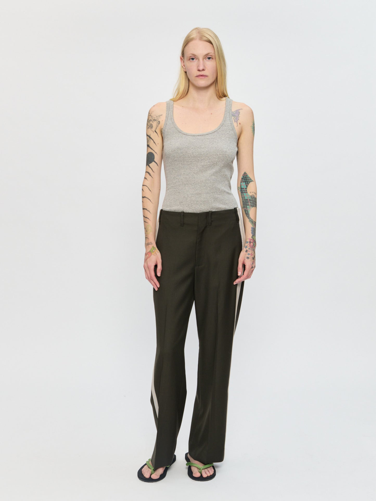 Square Neck Tank in Heather Grey