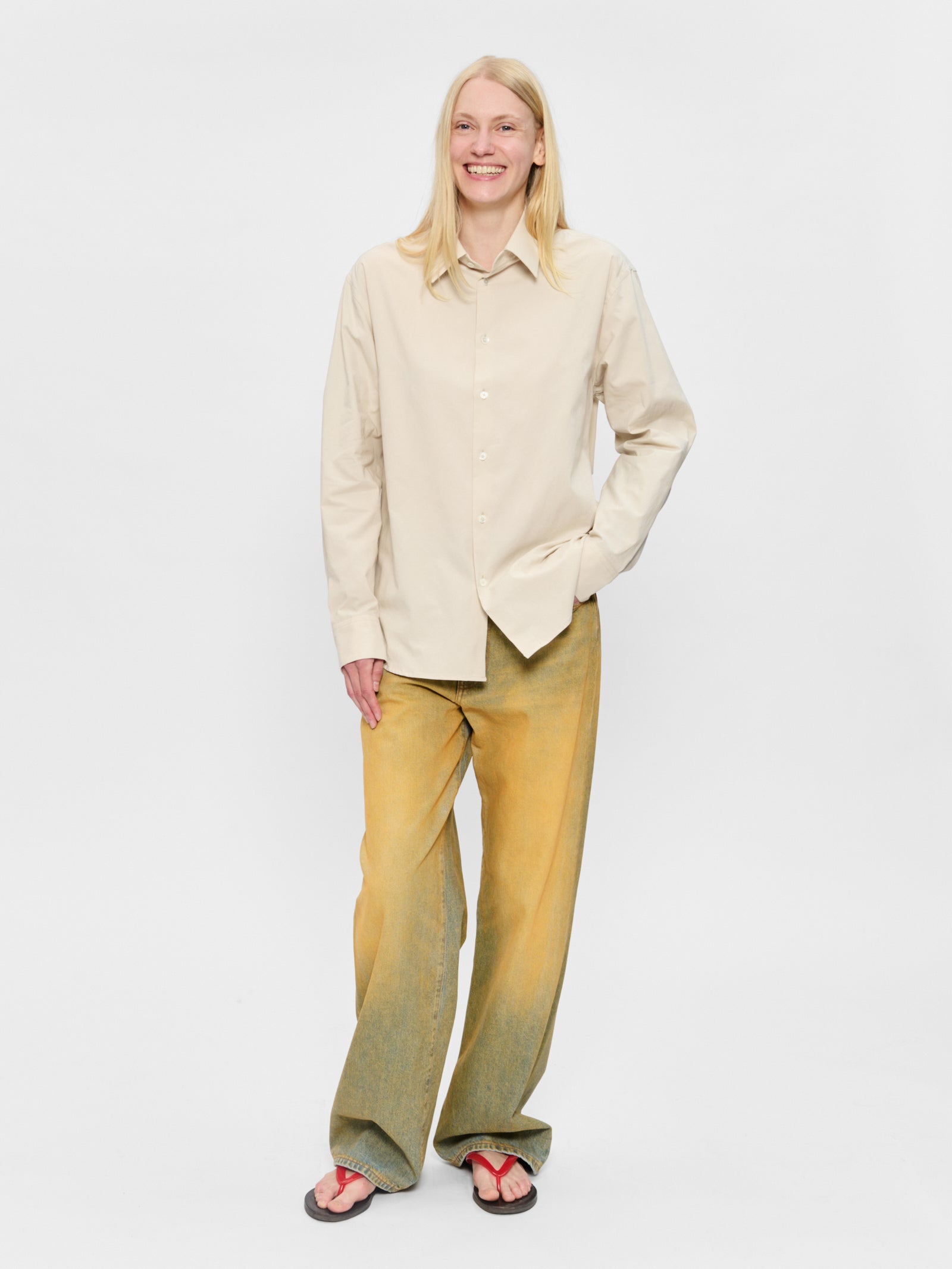 6397 Women's Dress Shirt Blonde Size XL