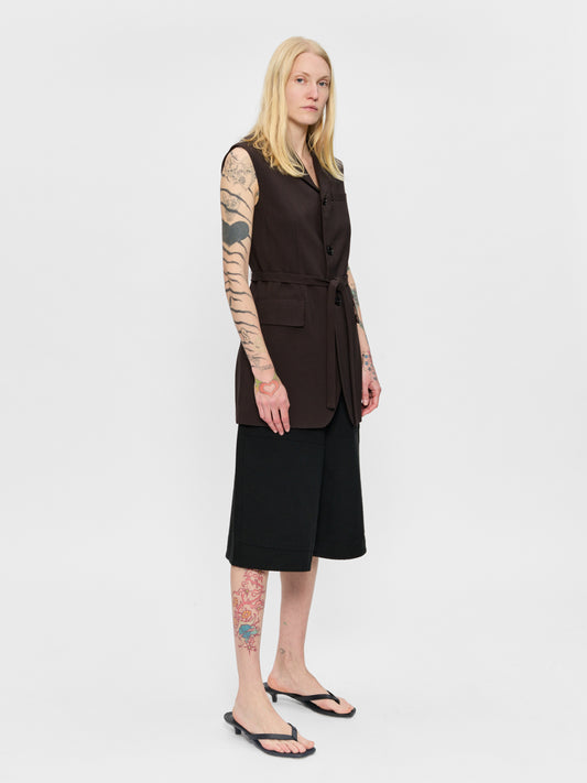 Sleeveless Blazer Brown