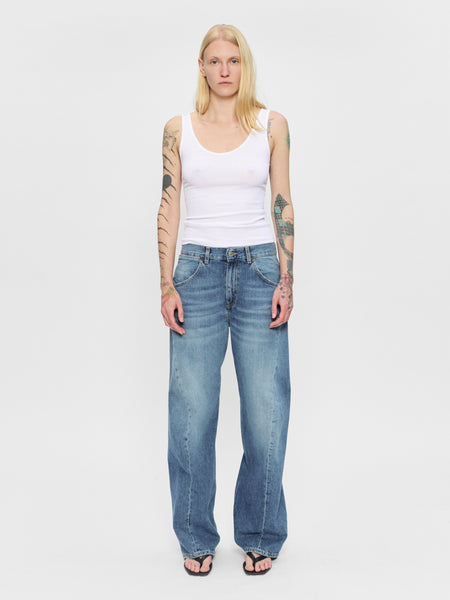 Big Twisted Seam Jean Soft Mid Blue – 6397