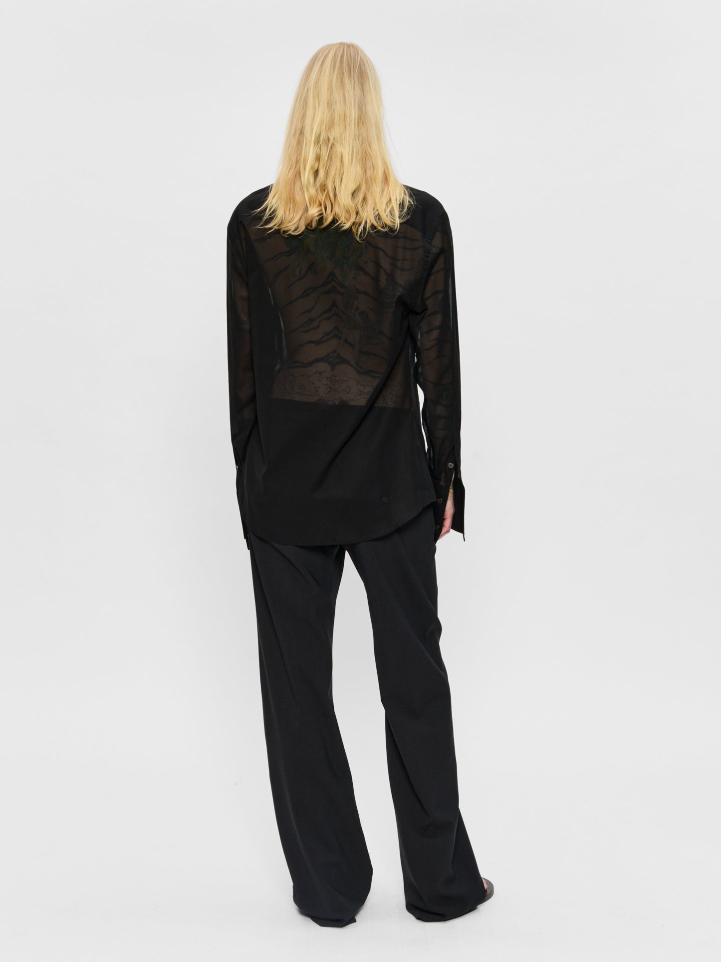 Micro Pleat Formal Shirt Black