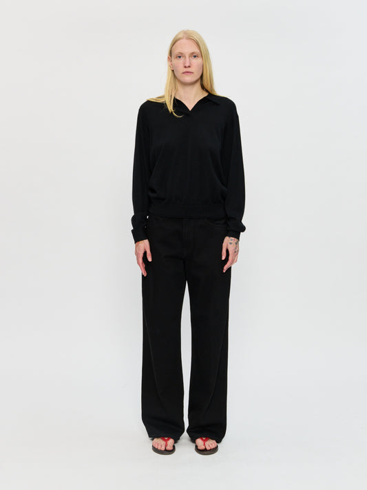 Wide Jean in Stay Black