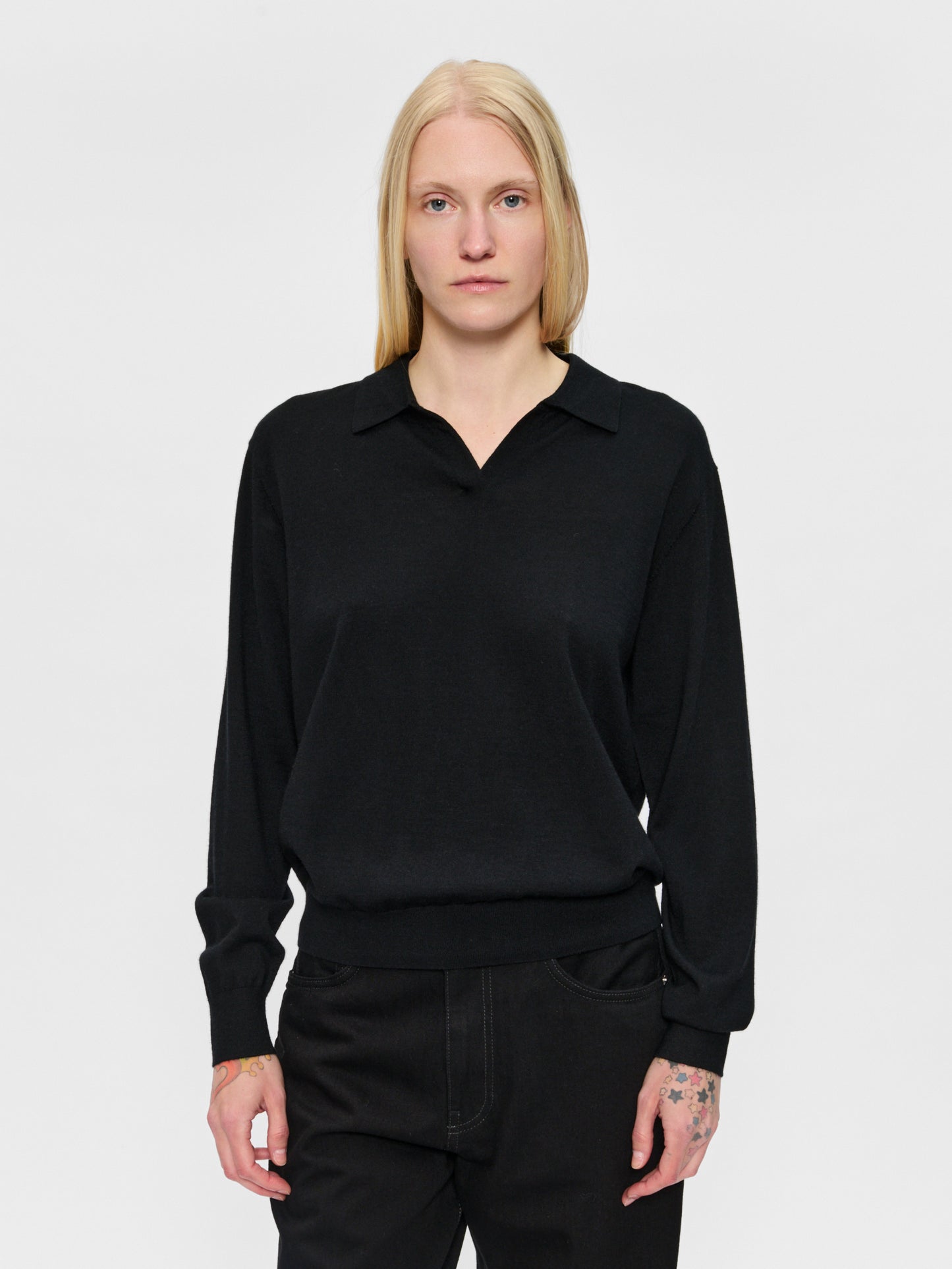 L/S Polo Black