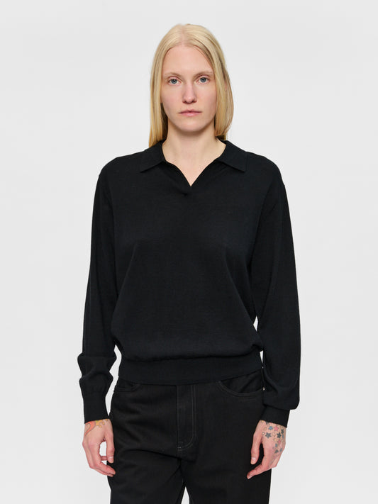 L/S Polo Black