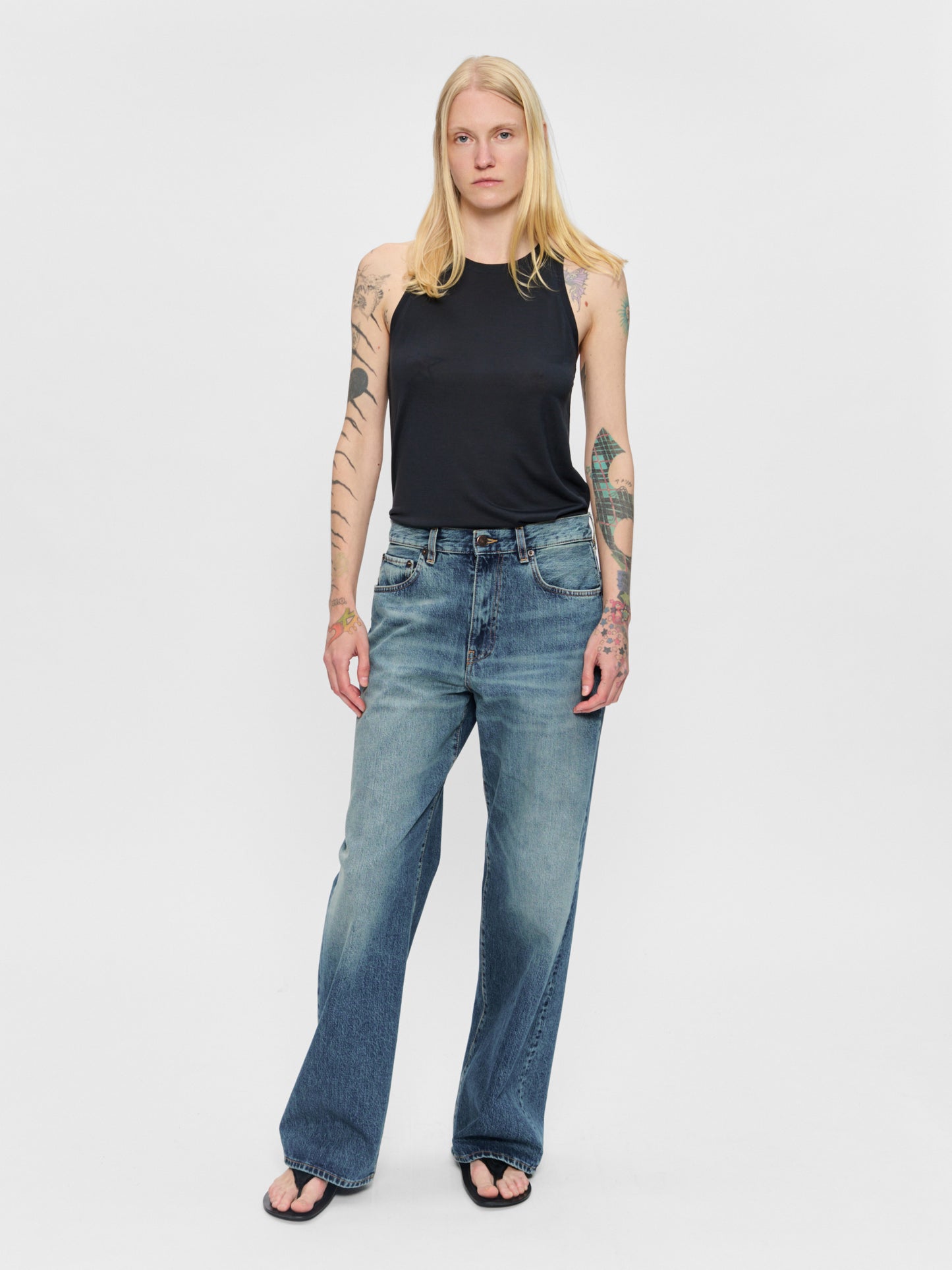 Wide Jean in Tractor Blue