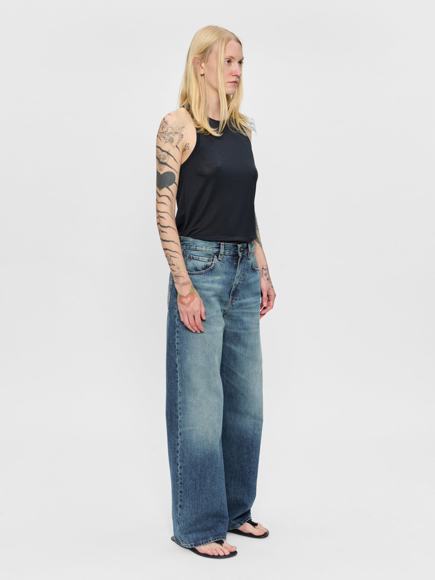 Wide Jean in Tractor Blue