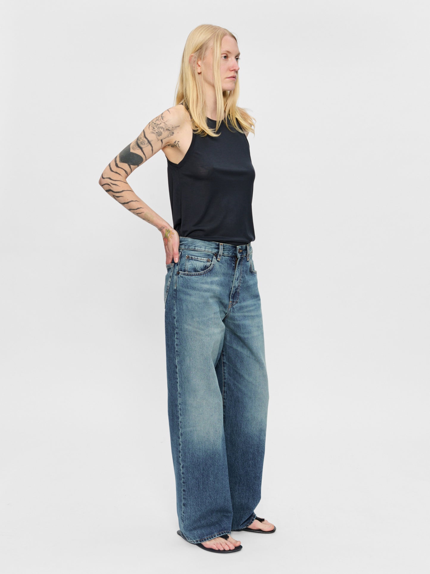 Wide Jean in Tractor Blue