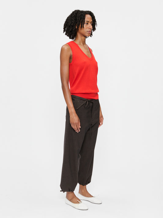 Scoop Neck Vest Orange Red