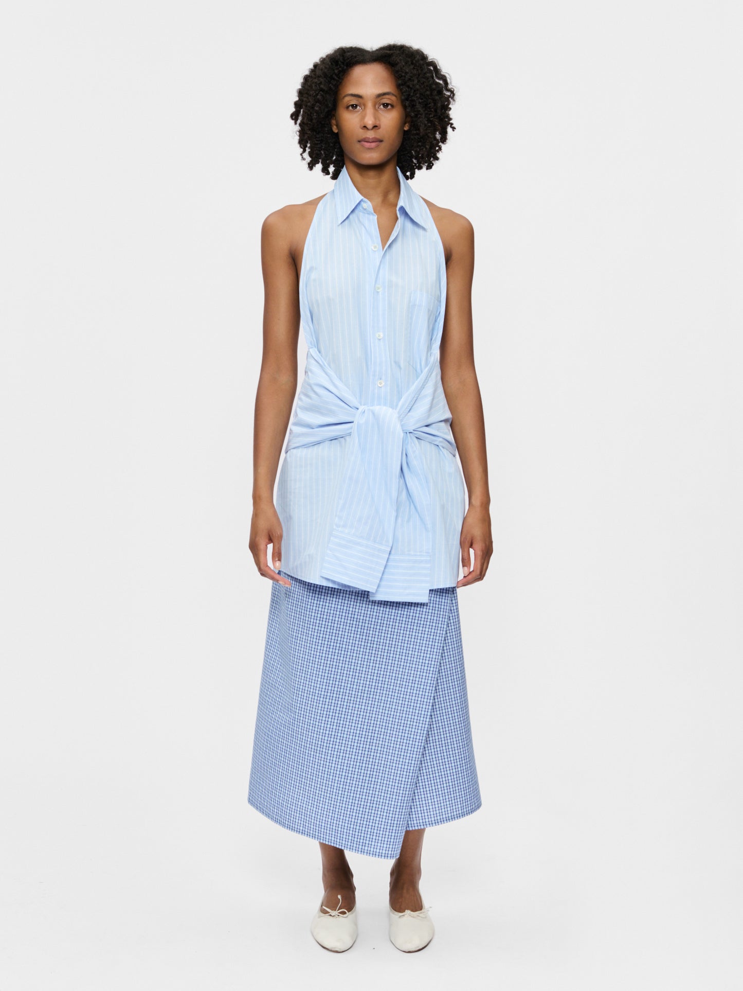 Halter Shirt Blue Stripe