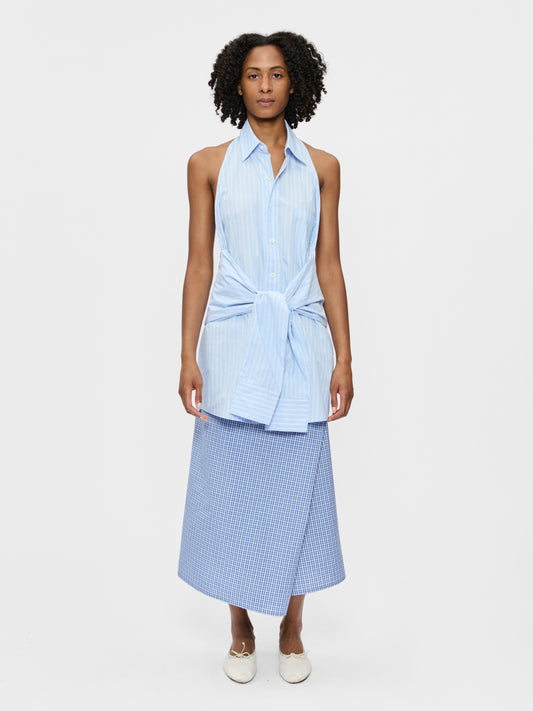 Halter Shirt Blue Stripe