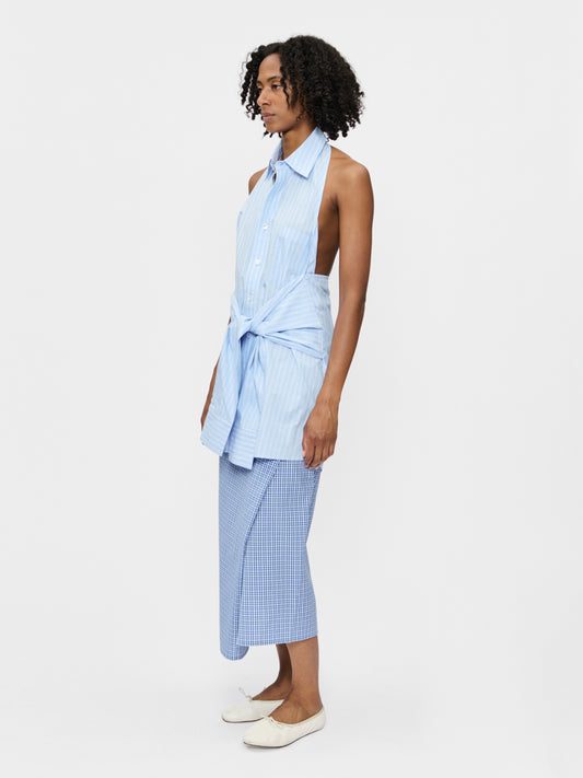 Halter Shirt Blue Stripe