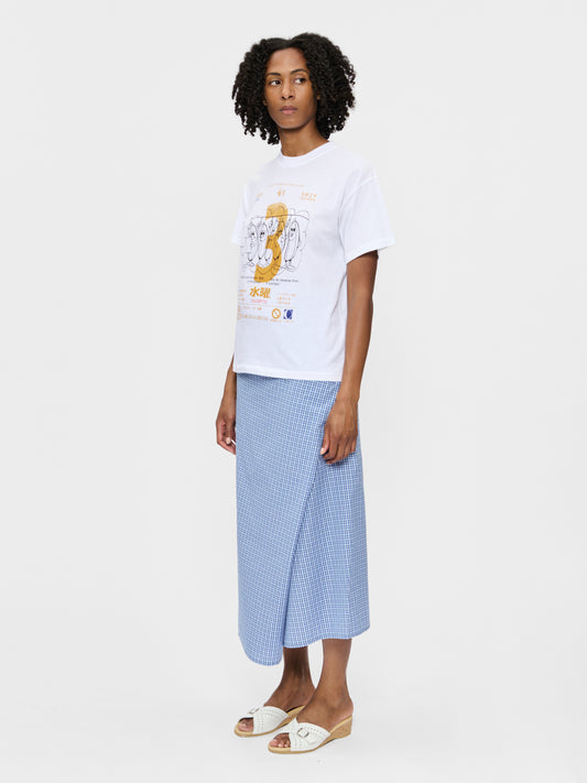 Draped Wrap Skirt French Blue