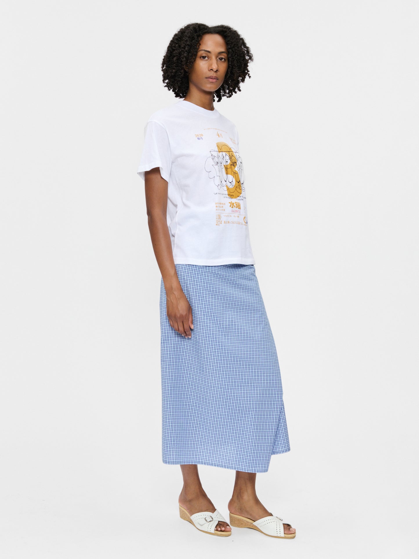 Draped Wrap Skirt French Blue