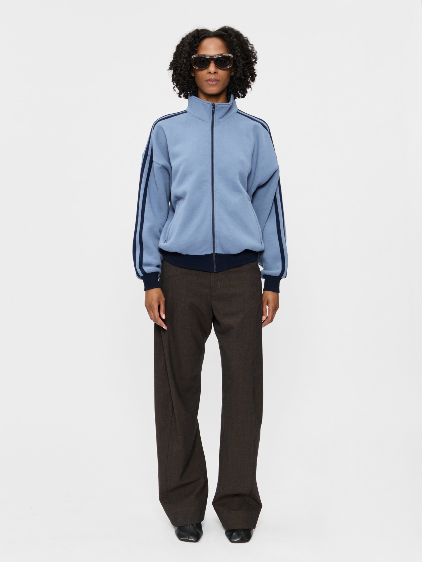 Fleecy Track Zip Up French Blue