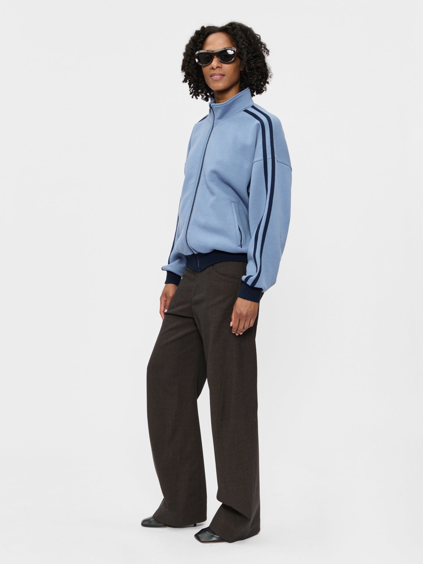 Fleecy Track Zip Up French Blue