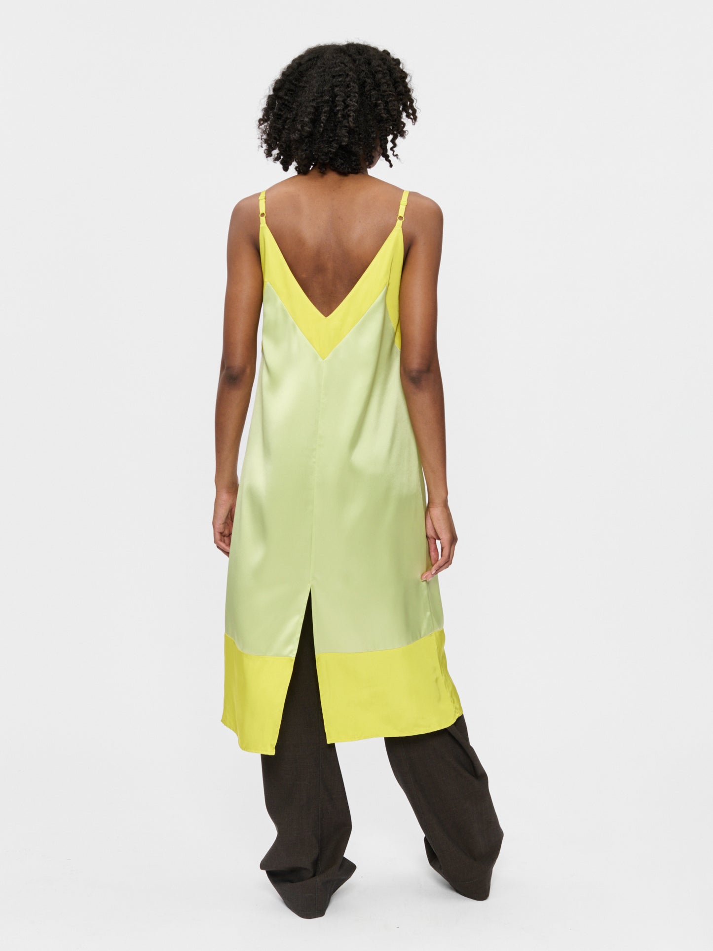 Framed Slip Dress Citron