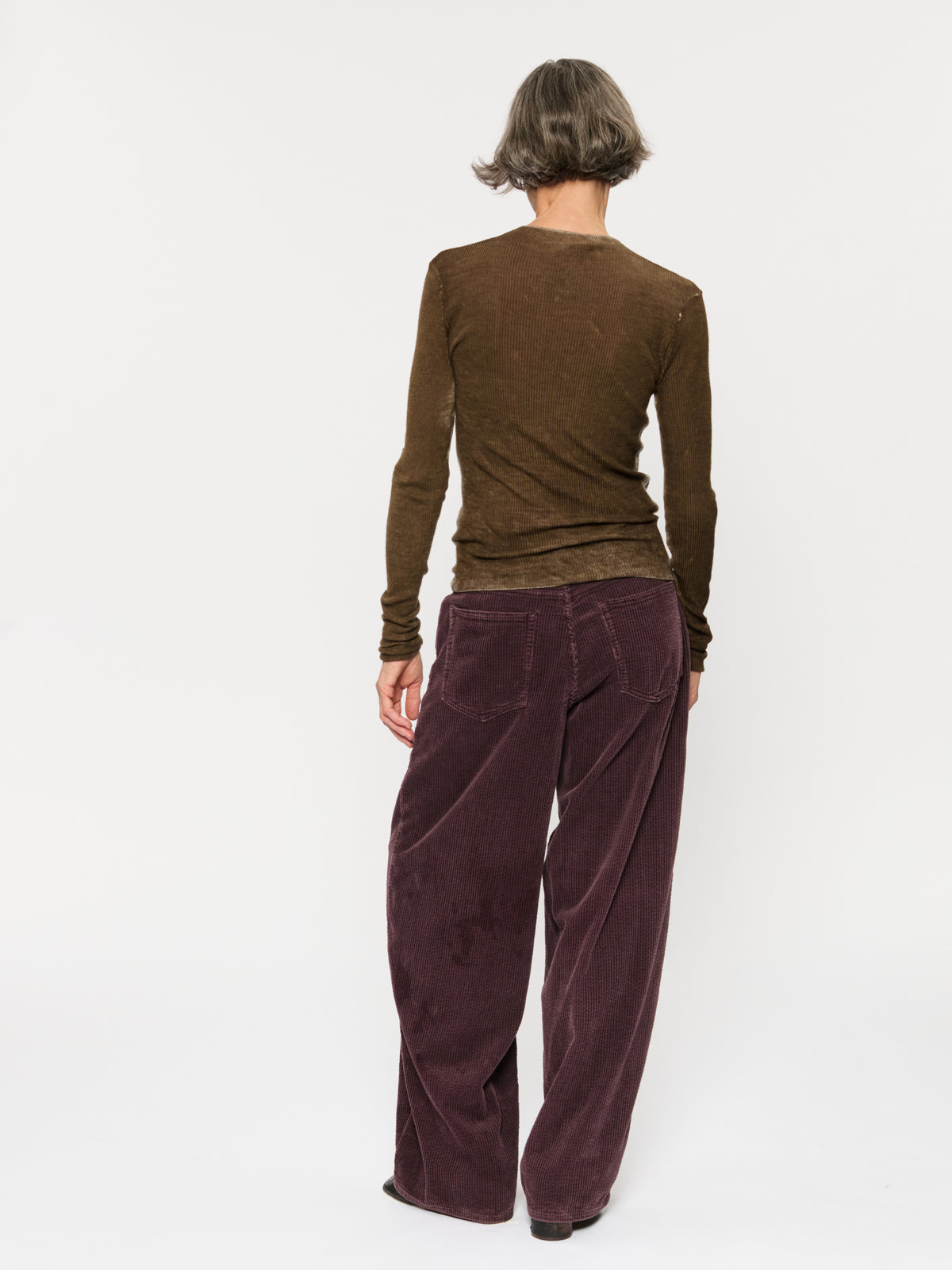Printed Rib Mockneck Caper
