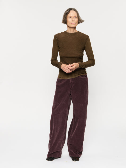 Printed Rib Mockneck Caper