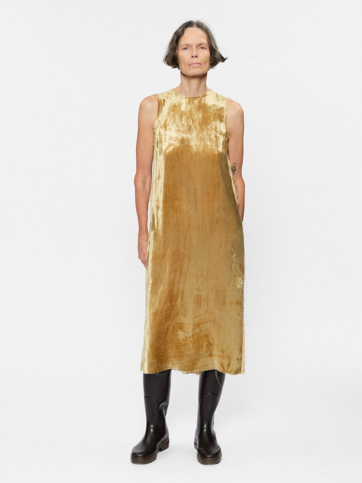 Selvedge Shift Dress Gold
