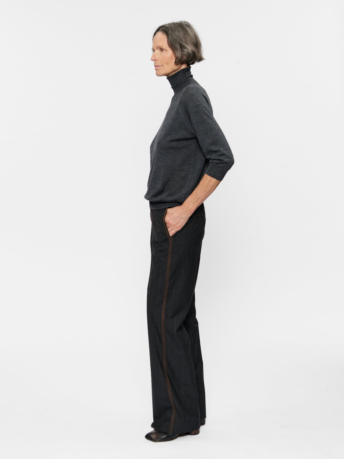 Triple Stitch Trouser Ebony Stripe