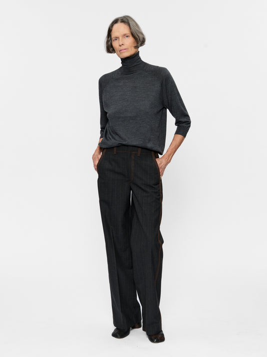 Triple Stitch Trouser Ebony Stripe