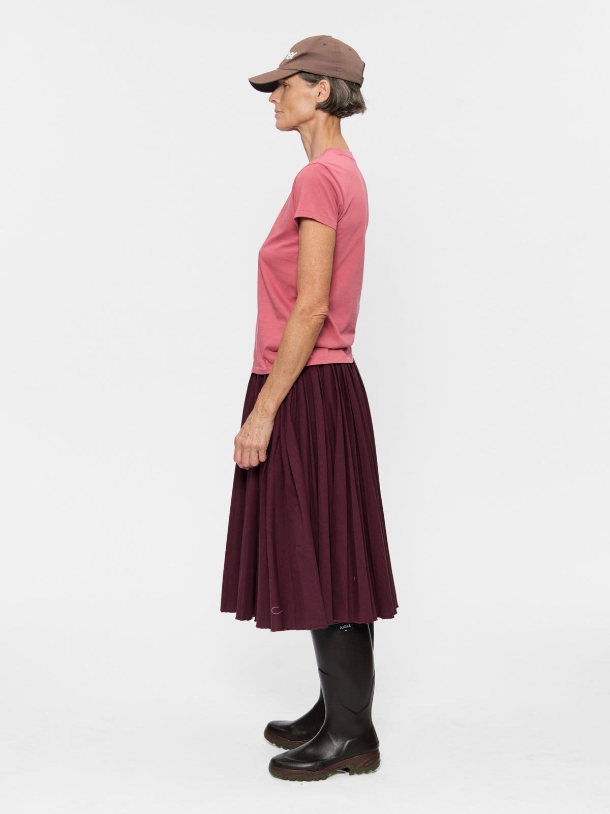 Pull-On Pleated Skirt Boysenberry