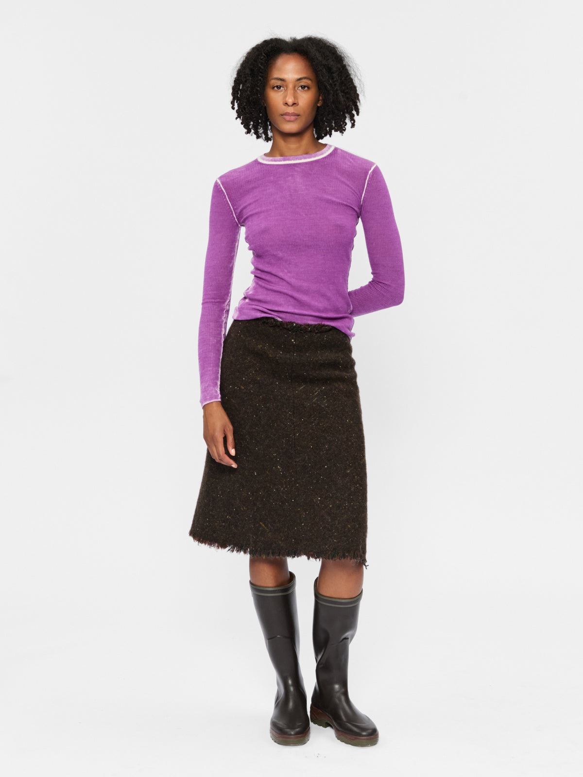 Printed L/S Crew Ube