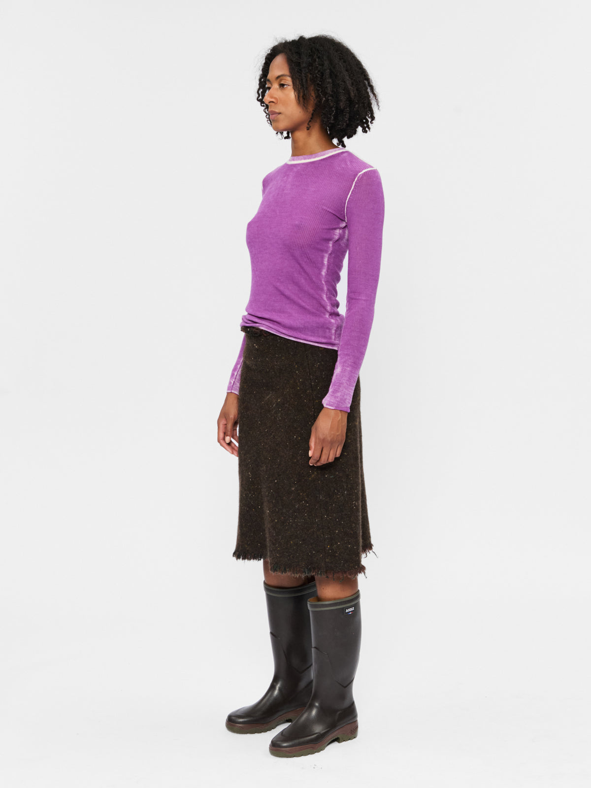 Printed L/S Crew Ube