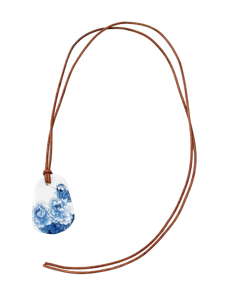 Porcelain on Leather Cord - Matthew Swope Jewelry