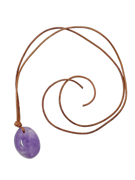 Amethyst on Leather Cord - Matthew Swope Jewelry