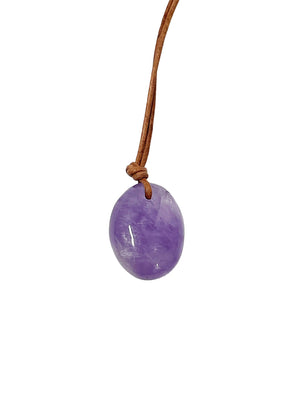 Amethyst on Leather Cord - Matthew Swope Jewelry