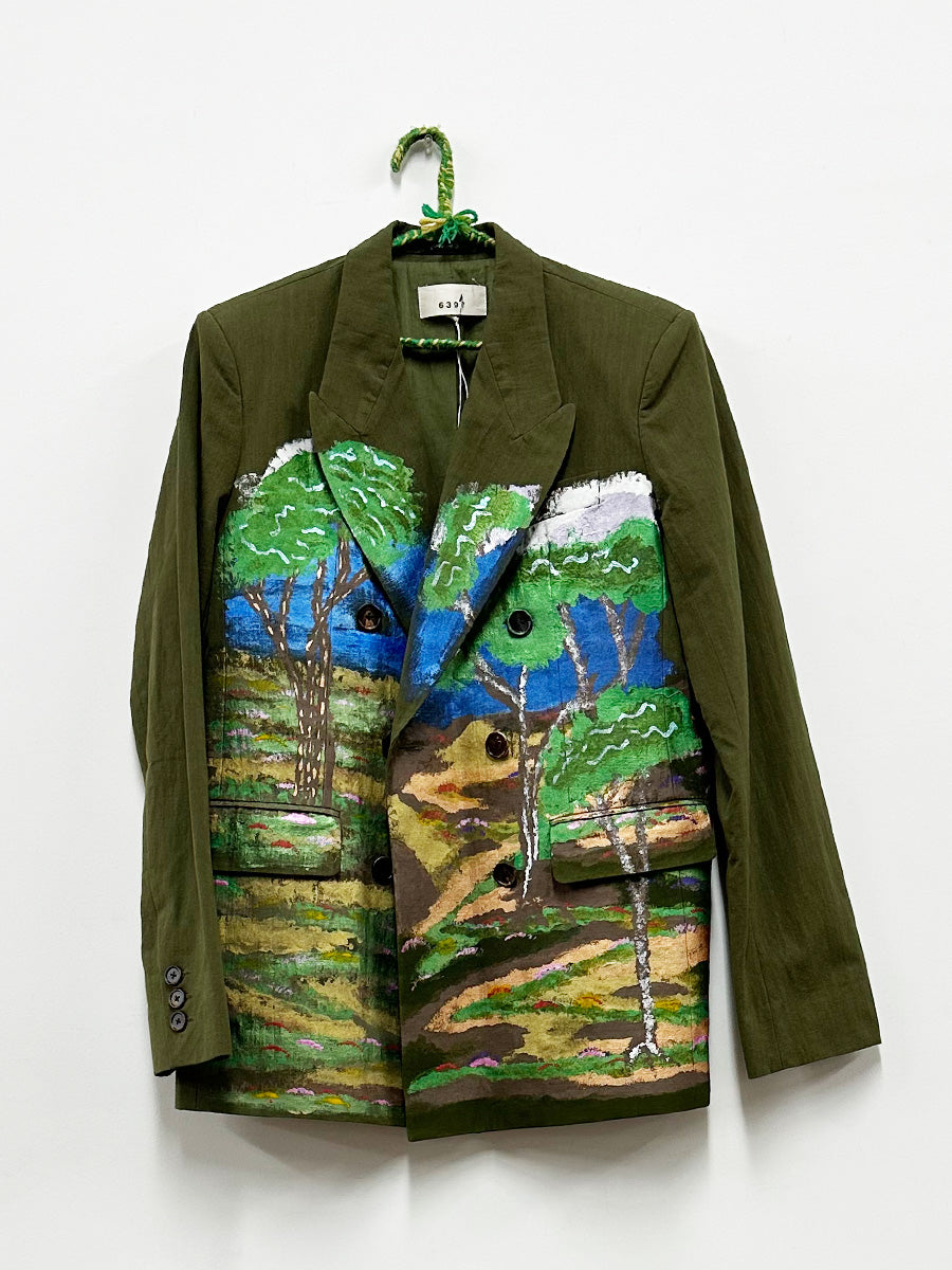 Peter Salsman Double Breasted Blazer Olive