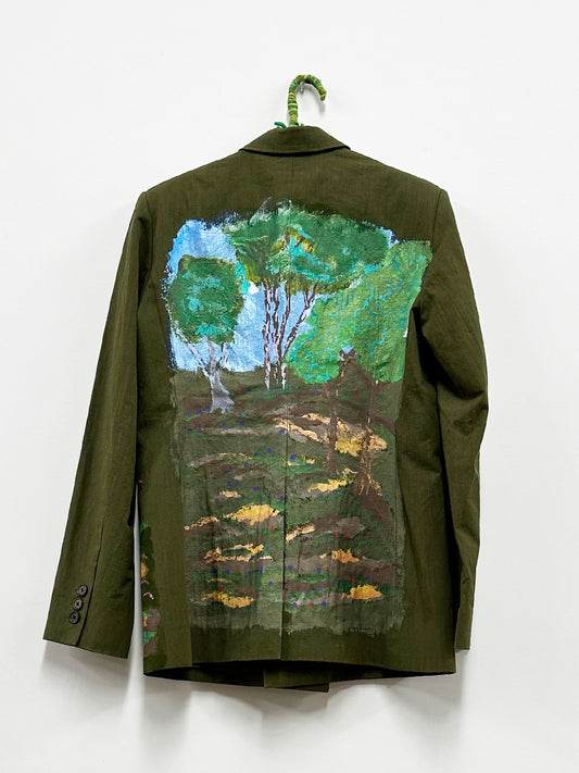 Peter Salsman Double Breasted Blazer Olive