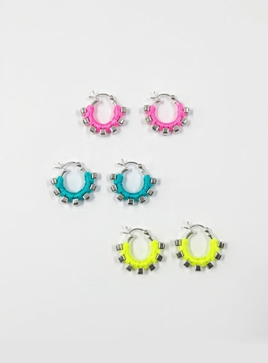 6397 x Alyssa Norton Baby Hoops with Rhinestones and Neon Embroidery