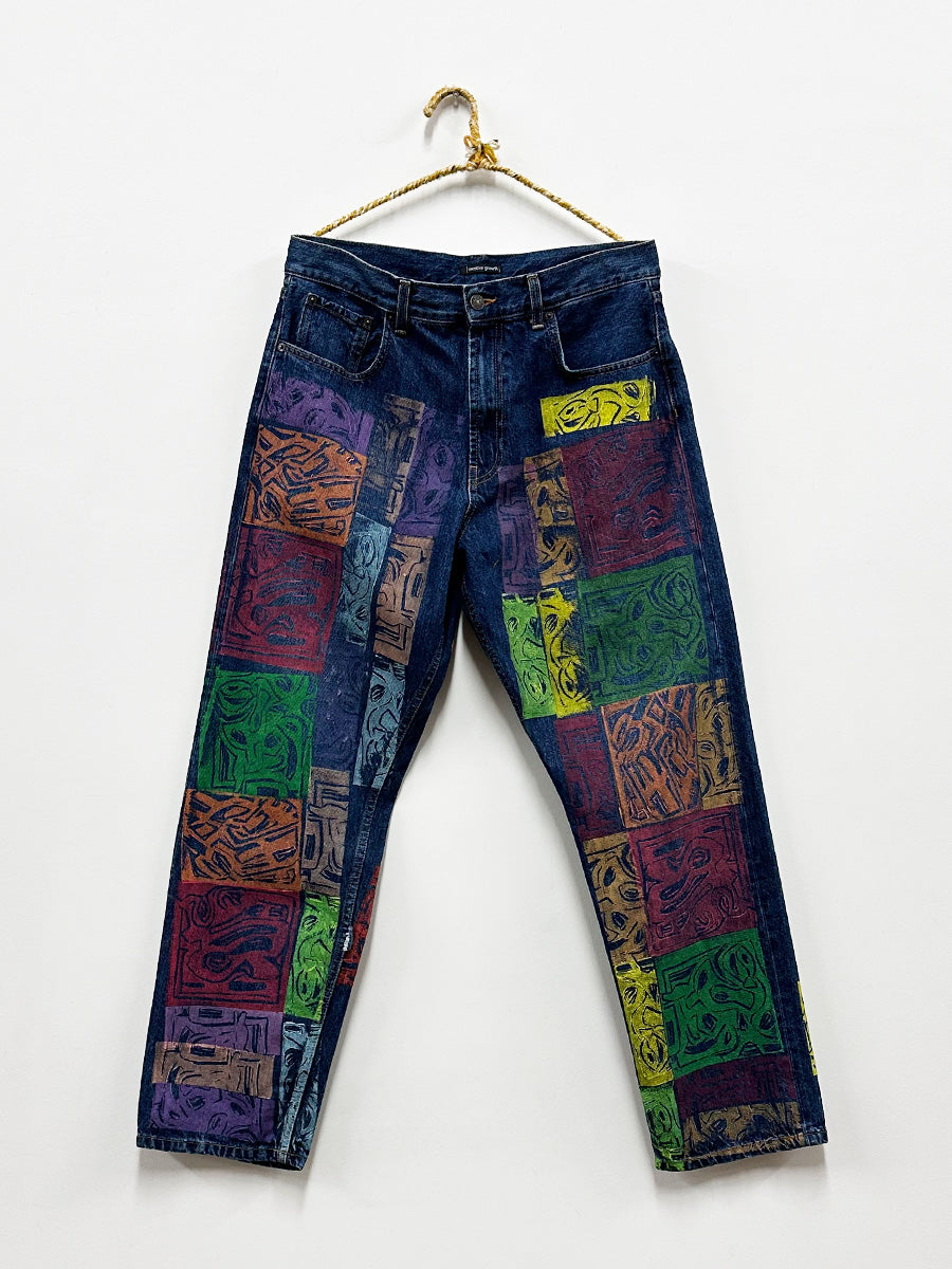 Cedric Johnson Block Print Jeans