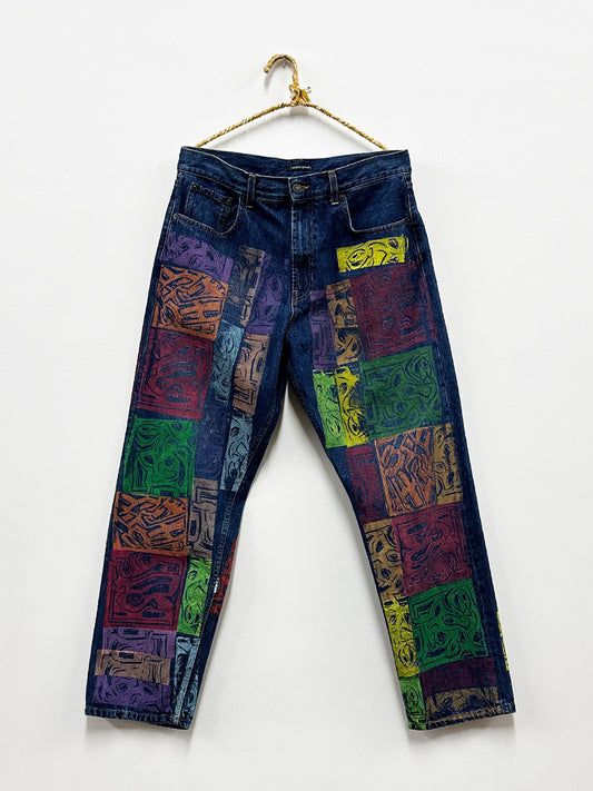 Cedric Johnson Block Print Jeans